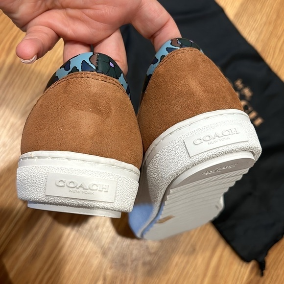 Coach Wild Beast Sneakers Nappa leather floral leopard print slip on 8.5 new nib - Picture 5 of 10